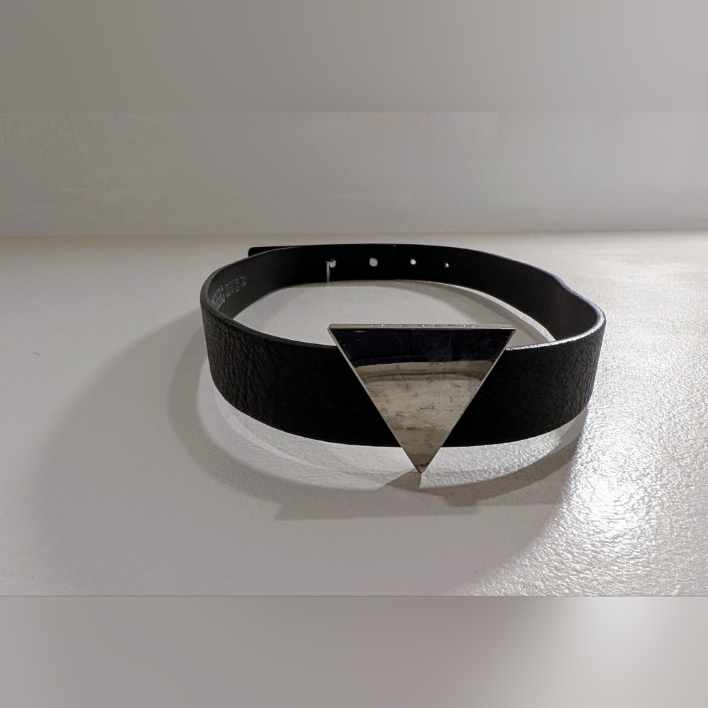 Iceberg Black Belt with Silver Triangle Buckle